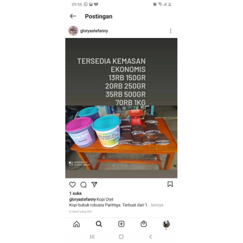 

kopi Otet bangka parittiga 250gr