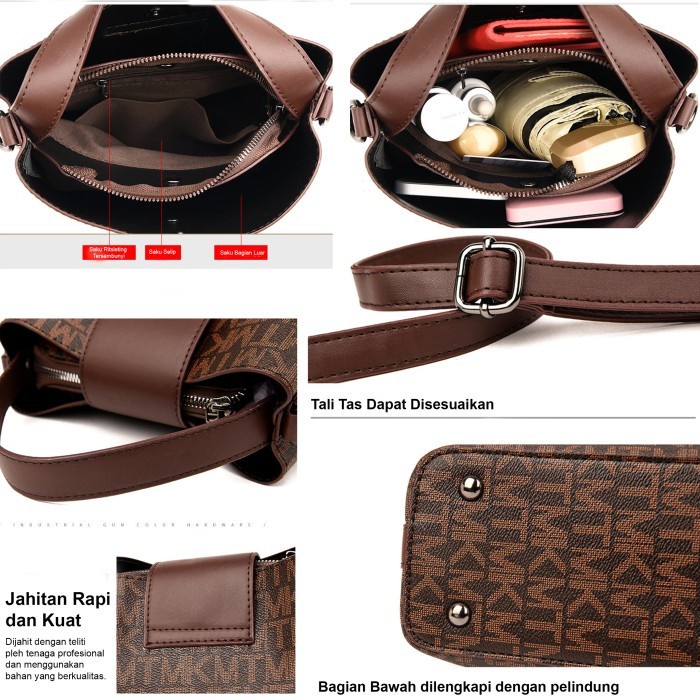 Tas Selempang Hand Bag Sling Bag Wanita Pesta Import Khaki  T 0194 WB