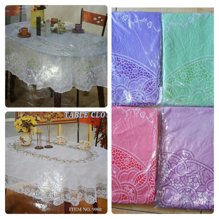 Taplak Meja Makan - Taplak Meja Makan Oval Anti Air Waterfroof 6-
