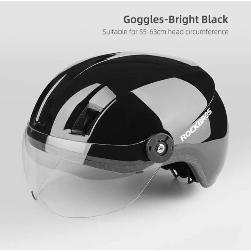 (PROMO) ROCKBROS Sepeda Helm Pria Wanita MTB Road Sepeda Helm dengan Kacamata MT-095