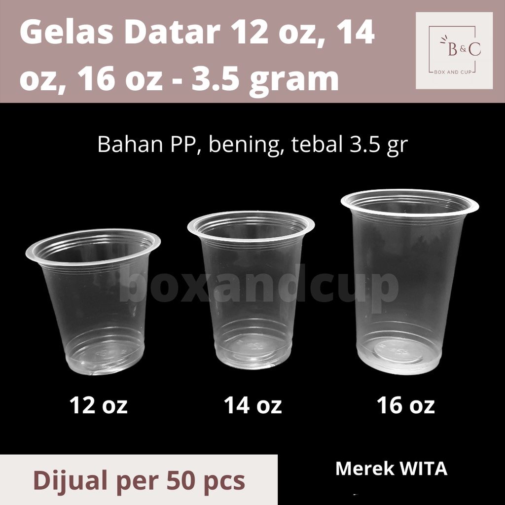 Jual Gelas Plastik Pp Plastic Cup Datar Bening Ukuran 12 Oz 14 Oz 16 Oz Shopee Indonesia 5683