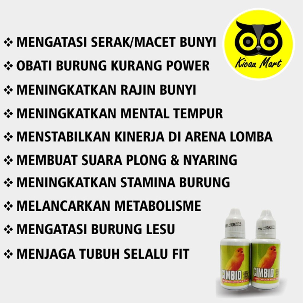 VITAMIN BURUNG KENARI CIMBIO HERBA TETES OBAT PENGGACOR KENARI HARIAN LOMBA OBAT ANTI LESU CMBSKN