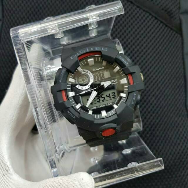 Jam Tangan Pria Sport Digitec DG 2112T Hitam Merah Original Anti Air Bisa COD