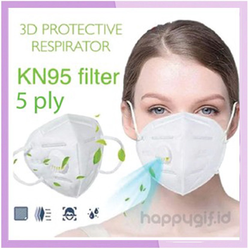 Masker KN95 + Respirator Filter N95 Filter Mask 5 PLY Medical Grade