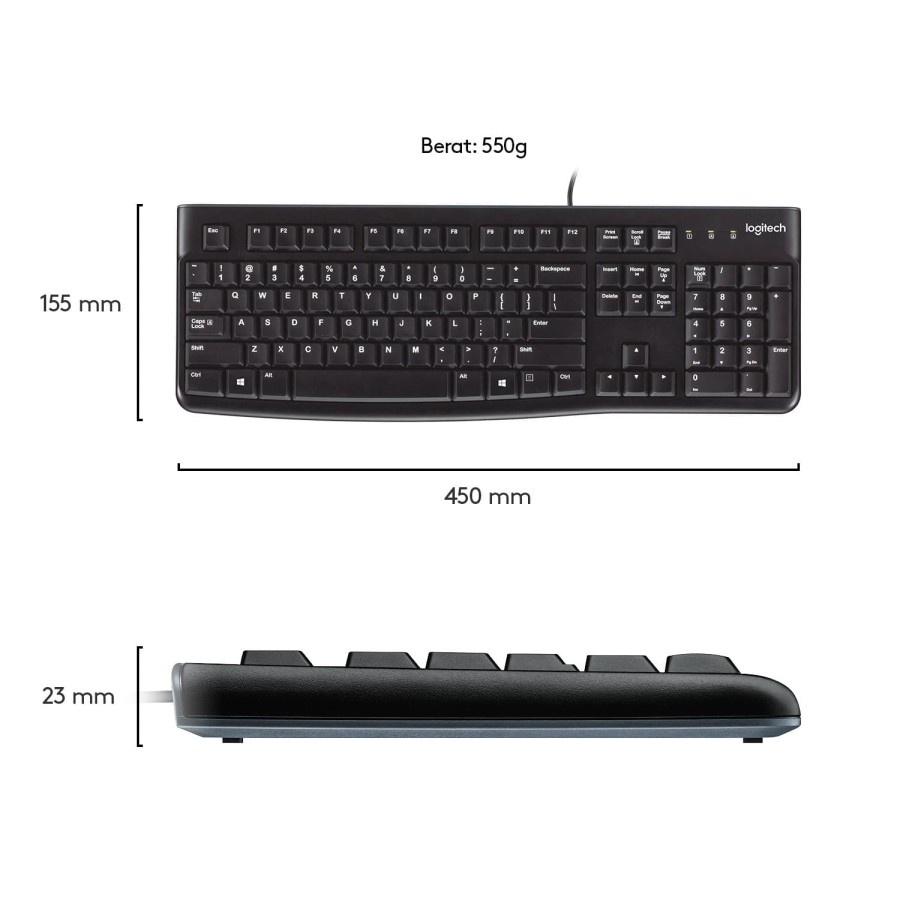 Keyboard Usb Logitech K120 Original