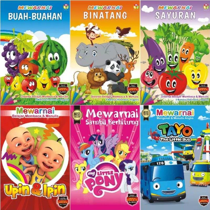 

BUKU MEWARNAI ANAK MURAH TK DAN PAUD BESAR uk 29x20 cm