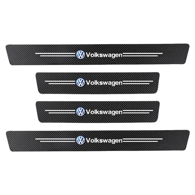 9 Pcs Stiker Pelindung Pintu Mobil Bahan Kulit Serat Karbon Untuk Volkswagen Vw Polo Golf R Line Passat Tiguan Gti Cc