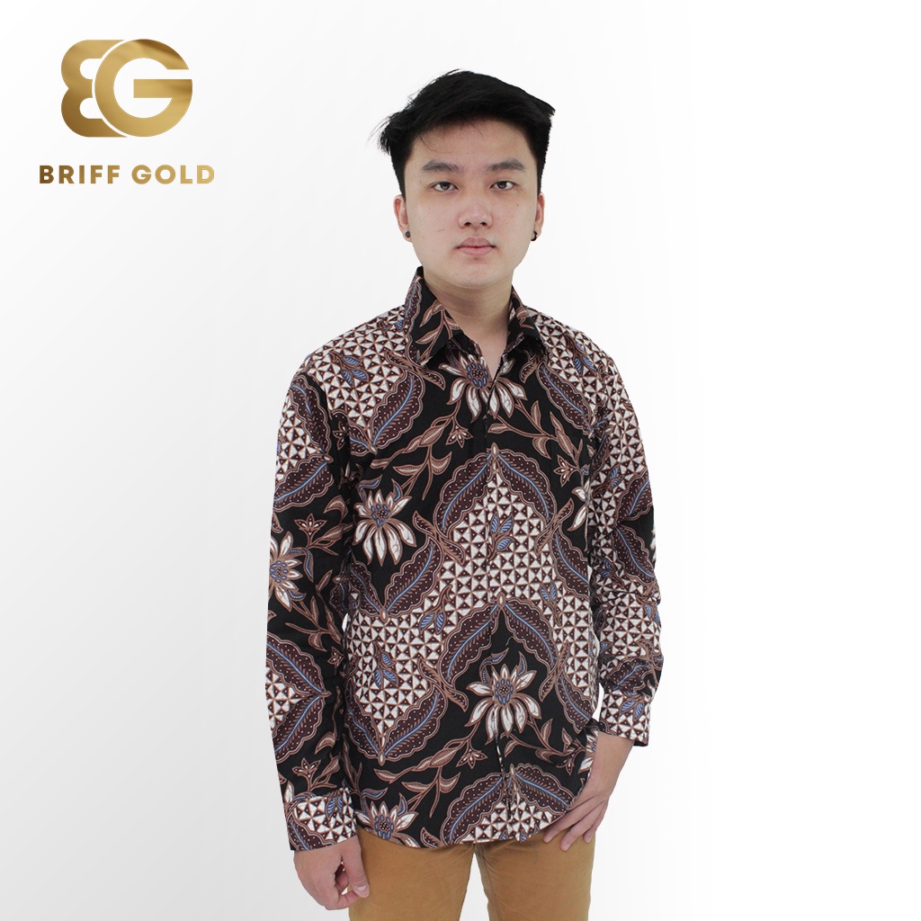 Kemeja Batik Briffgold Yogyakarta Sekar Jagad Katun Slimfit