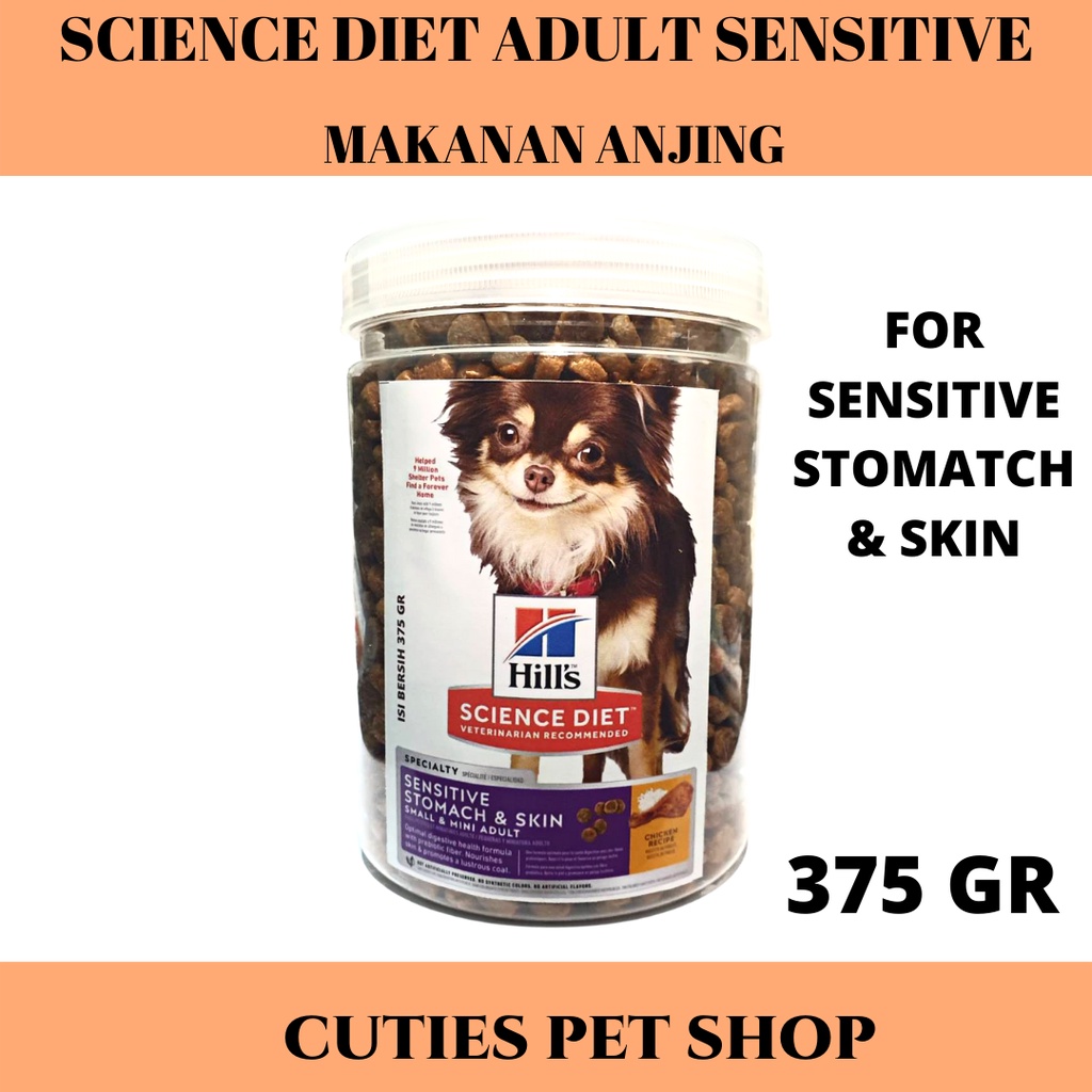 MAKANAN ANJING HILLS SCIENCE DIET SENSITIVE STOMATCH & SKIN DOG 375 GR DOG FOOD PREMIUM MINI SMALL A