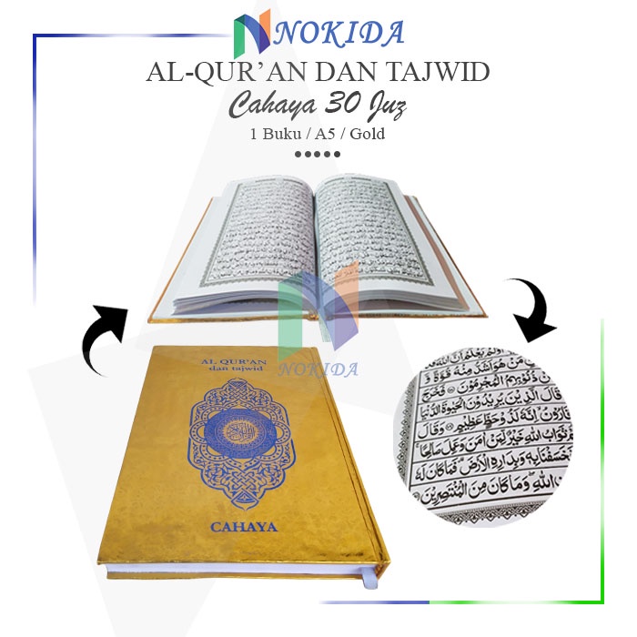 Nokida Al-Qur'an Dan Tajwid Emas [A5/Sedang] / Kitab Suci Al-Quran Tanpa Terjemahan HVS / Al Quran B