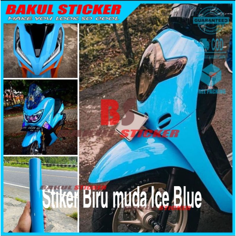 Stiker Skotlet Motor Biru Muda Ice Blue Scotlet Biru Langit
