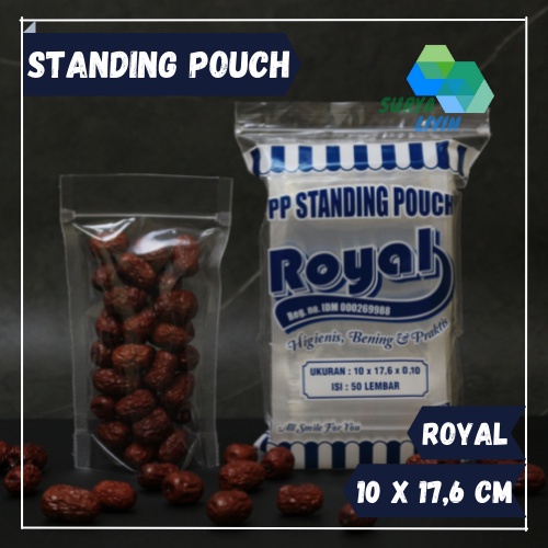 PP Standing Pouch 10x17,6 isi 50 Lbr / Plastik Klip Double Seal Royal