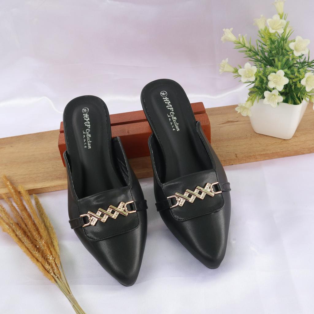 HMF Viyury Sepatu Heels Mules Wanita 3 cm MT14