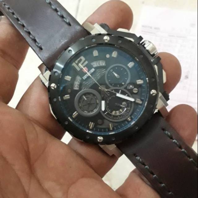 Jam Tangan Pria Expedition E6402 Silver Black Original