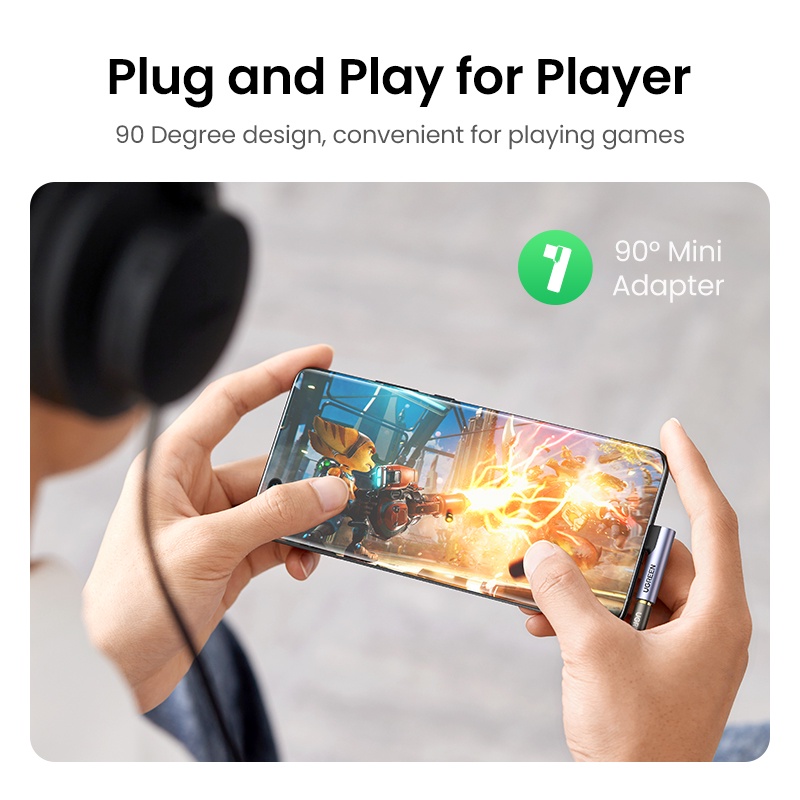 【Stok Produk di Indonesia】Ugreen Kabel Adapter USB Tipe-C Ke Jack Earphone 3.5mm Untuk mate 20 P30 pro Xiaomi Mi 6 8