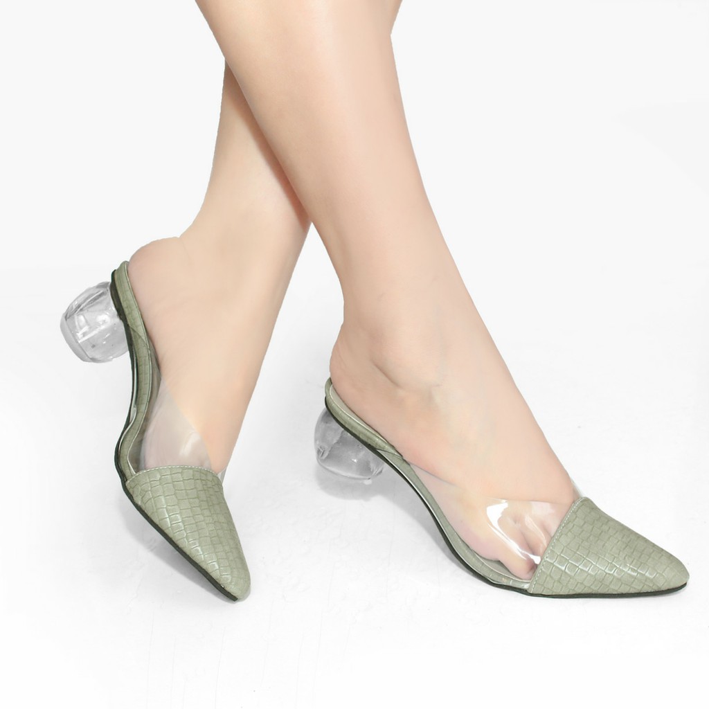 Arlaine- Sandal Heels Kaca Bulat Geovani