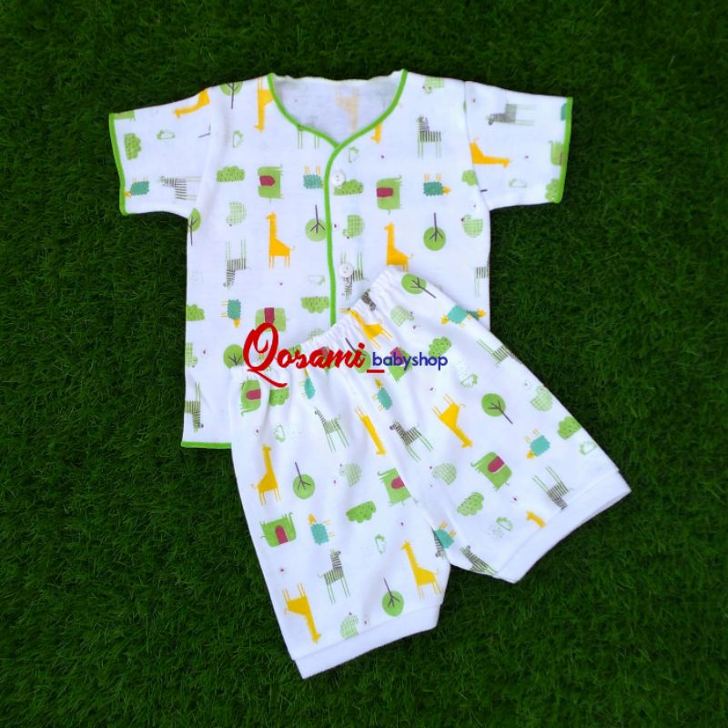 SHANKUSEN 3 pcs Setelan Pendek Bayi Newborn Motif SNI