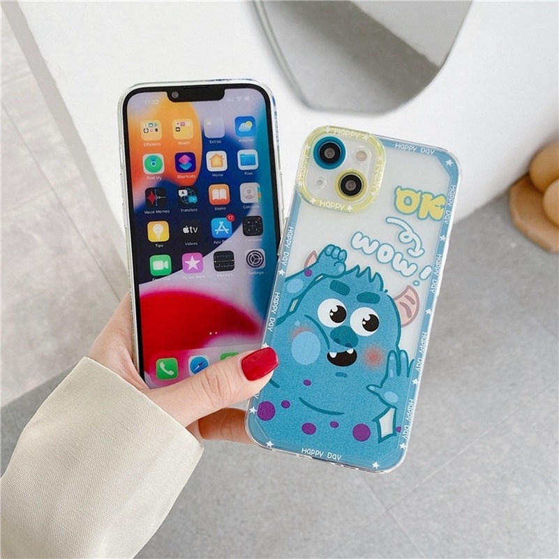 Soft Case TPU Motif Monster Kecil Untuk Compatible for iPhone 14 13 12 11 Pro Max SE 2020 X XR Xs Max iPhone 8 7 6 6s Plus 8p 7p Monster Mobile Phone Case Shockproof Bumper Soft TPU Cover