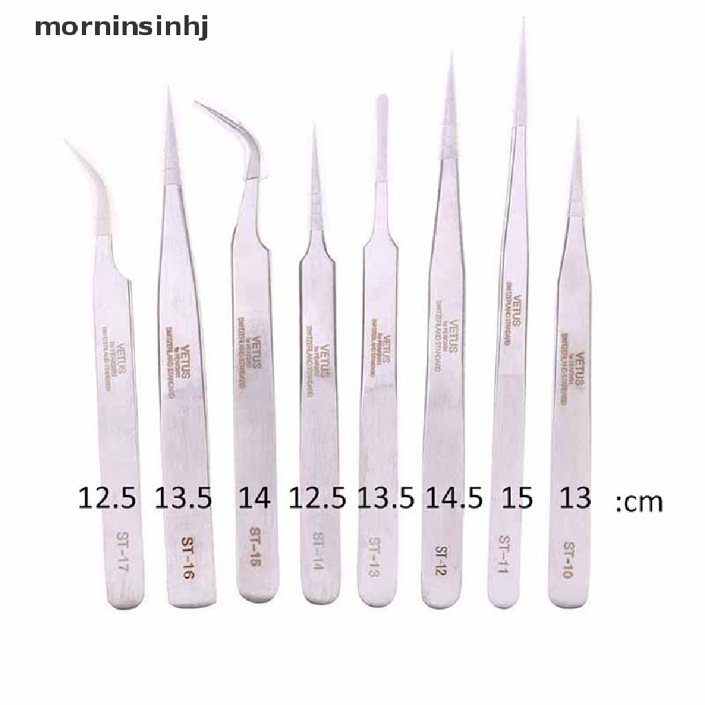 Mornin 8pcs Pinset Stainless Steel Untuk Menghilangkan Komedo Hitam / Jerawat