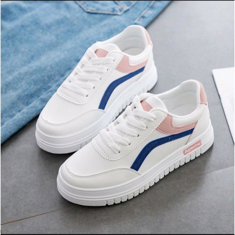 6.6 Shoes || Sepatu Sneakers Wanita Kasual Model Simpul Tali Aksen 3in1 Color Shoes list Warna Untuk Wanita