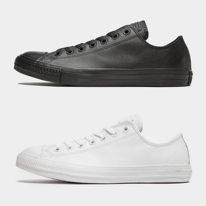 Ds201Al Grade Original Sepatu Converse All Star Ox Kulit Leather Hitam Putih - Putih, 36 Sw2Sw0Fpo