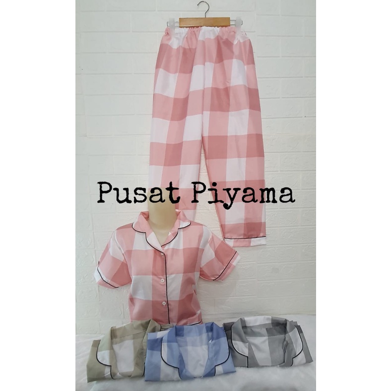 Baju Tidur Piyama Wanita Kotak Nona Motif Pajamas Cewek Dewasa Kekinian