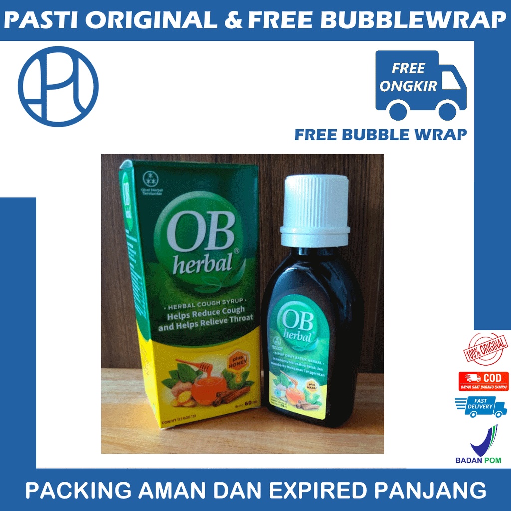 OB HERBAL PLUS MADU 60 ML OBAT BATUK HERBAL BERDAHAK KERING FLU DEMAM