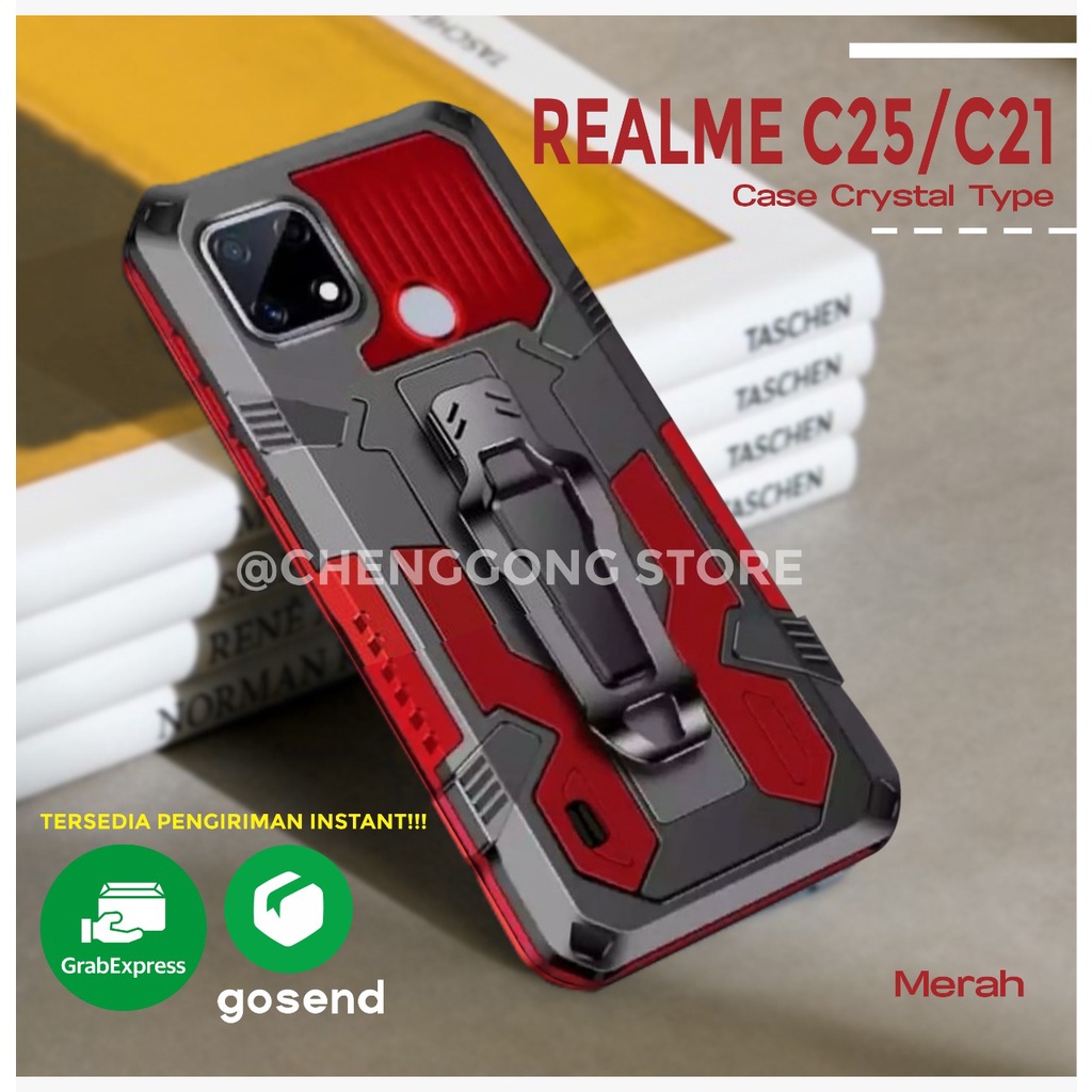 Case Robot I Crystal Realme C21/C25 Kickstand Standing Robot