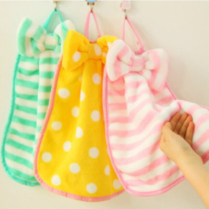 Lapakkusby Lap Tangan Polos Bunga Hand Towel Handuk Tangan Halus Lucu