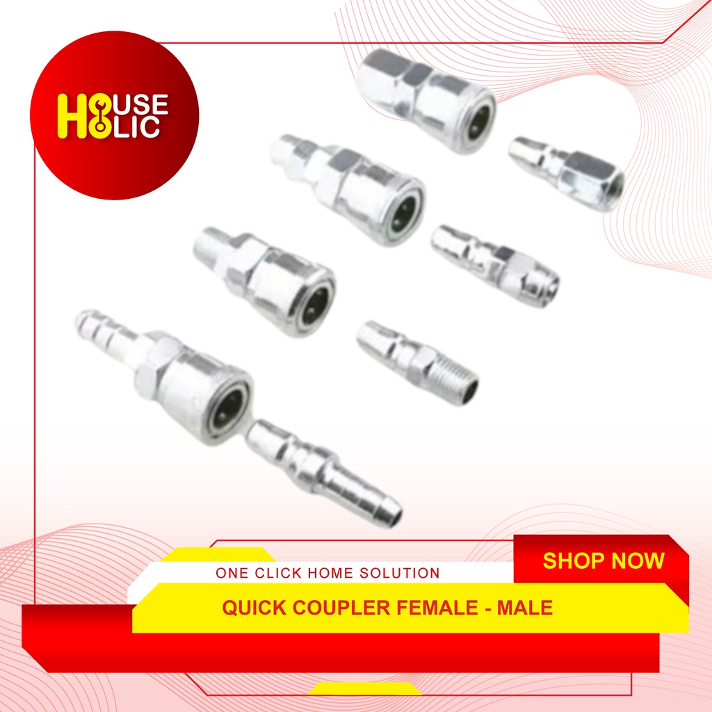 Quick Coupler Male 1/4 PM 20 / Sambungan Angin Kompressor PM