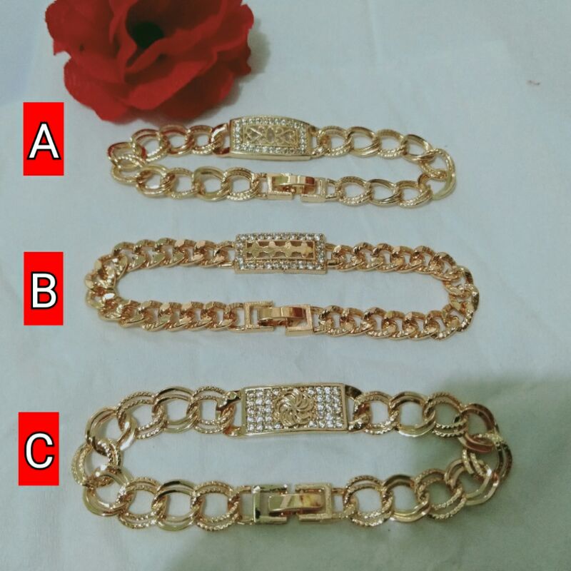 Gelang Titanium Asli Emas Wanita Rantai Gold xuping lapis mas 18k