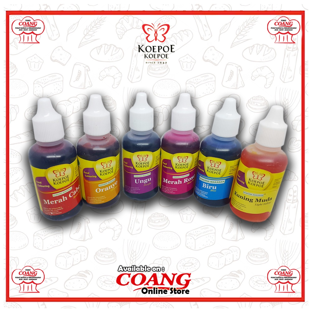 

KOEPOE KOEPOE PEWARNA MAKANAN 30 ML - TIDAK BERBAU - AMAN DAN HALAL