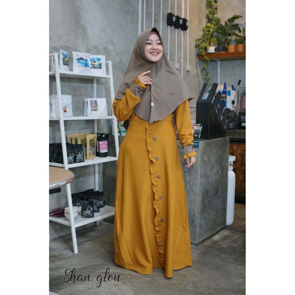 Gamis zahira shan glow one set khimar terbaru remaja wanita muslimah style terkini