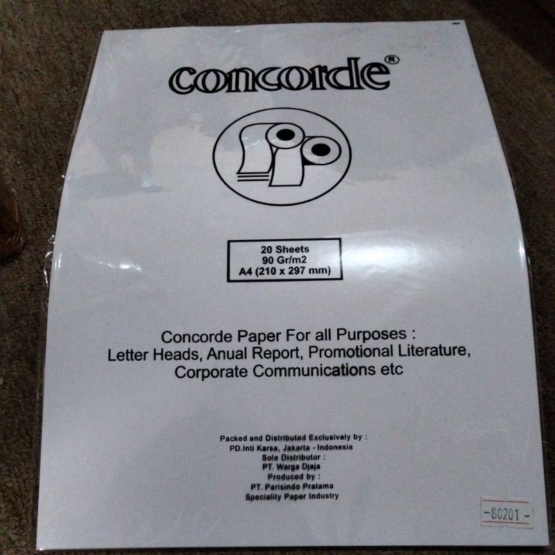 

Concord A4 90gr Putih ( 80201 )
