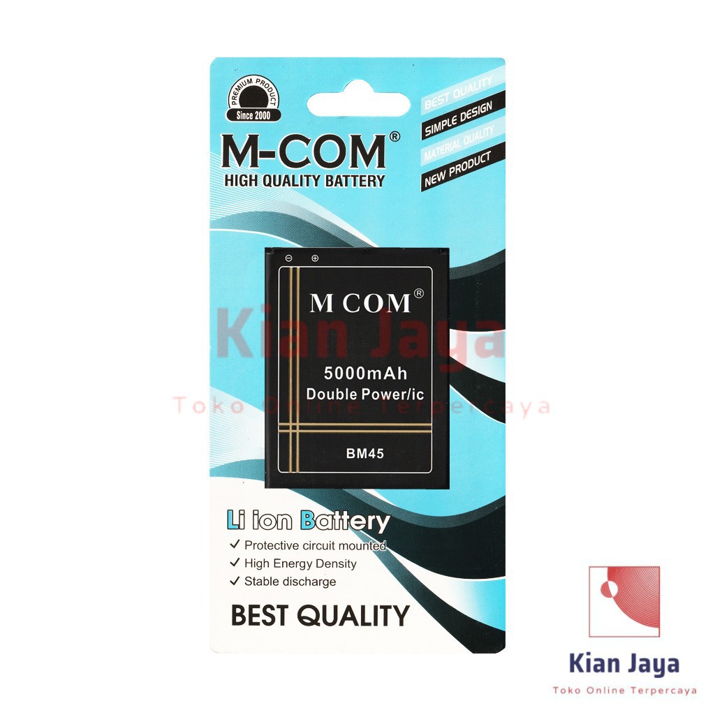 MCOM Baterai Hp XiaoMi Redmi Note 2 BM45 Original Double Power Batre Batrai Battery