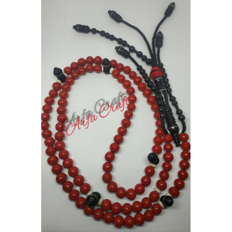 Tasbih Tijani Red Marjan 10mm