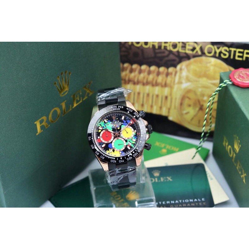 Jam Tangan Pria Rolex Rantai Plat Warna Fullset P322w Sesuai Gambar Free Box Rolex, Paperbag &amp; Baterai Cadangan