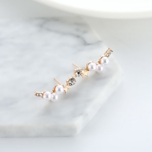 MORYMOSHI A47 Anting Tusuk Bintang Mutiara Fashion Wanita Korea Aksesoris Murah