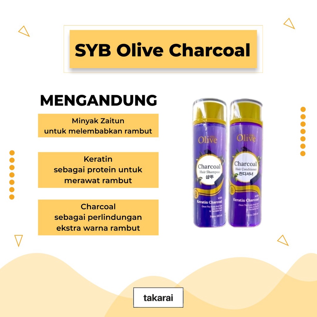 [COD] SYB Olive Charcoal Paket 2in1Shampo + Conditioner Perawatan Untuk Semua Jenis Rambut