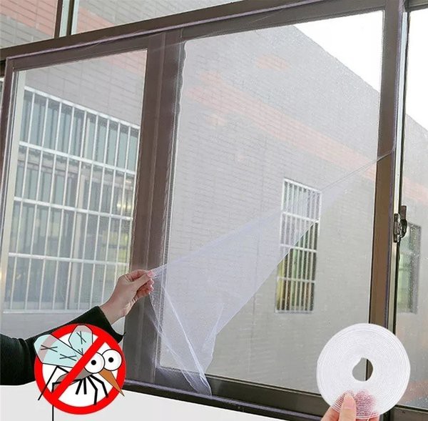 Perekat Gorden Jaring Pintu Jendela Window Screen Anti Nyamuk 130 x 150cm