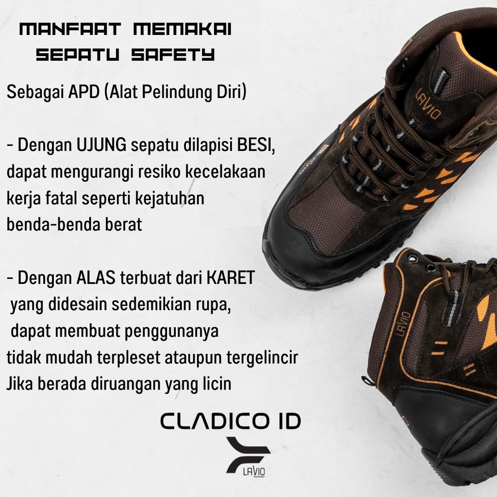 Sepatu Pria Gunung Outdoor Hiking Kerja Lapangan Safety Ujung Besi Sol Karet Anti Slip Axel Sefty Shoes Axel Boot Original Proyek Pabrik