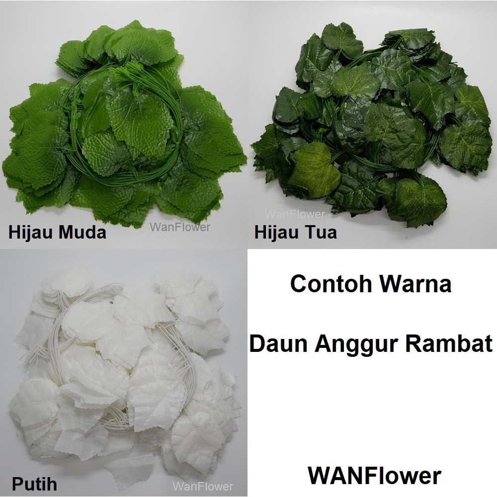 WANFlower Daun Anggur Rambat P2,3M Daun36 * HIJAU TUA (perLusin)