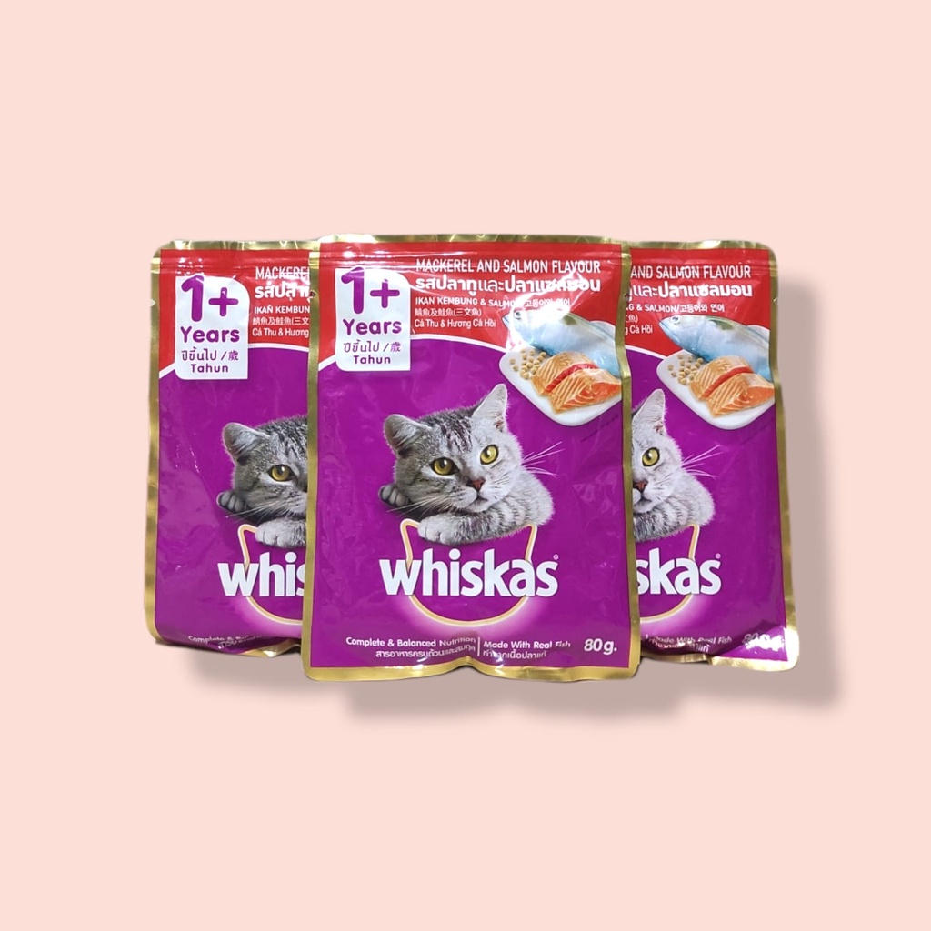 Makanan Kucing Whiskas Pouch 85gr Dewasa 1+