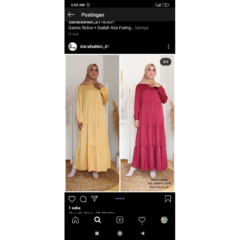 gamis roberto cavali by diana fashion wrna merah
