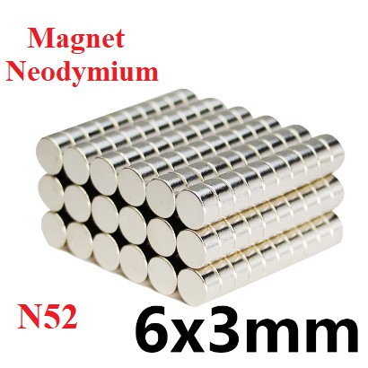 Magnet Neodymium 6x3mm 6x3 mm 6 x 3 bulat koin putih neodimium N52 Silinder Super Strong