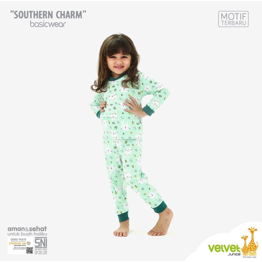 Piyama Anak Velvet Junior  SHOUTHERN CHARM / northern lights Asli Piyama Anak Bahan Katun Bagus Baju Tidur Anak Terlaris Baru