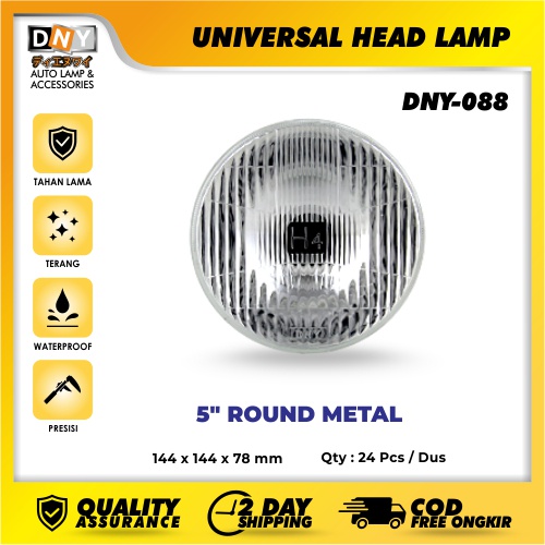 Head Lamp DNY 5” Round Metal Universal