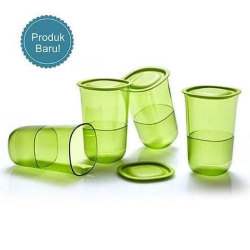 blossom glass tupperware / gelas kristal tupperware + seal