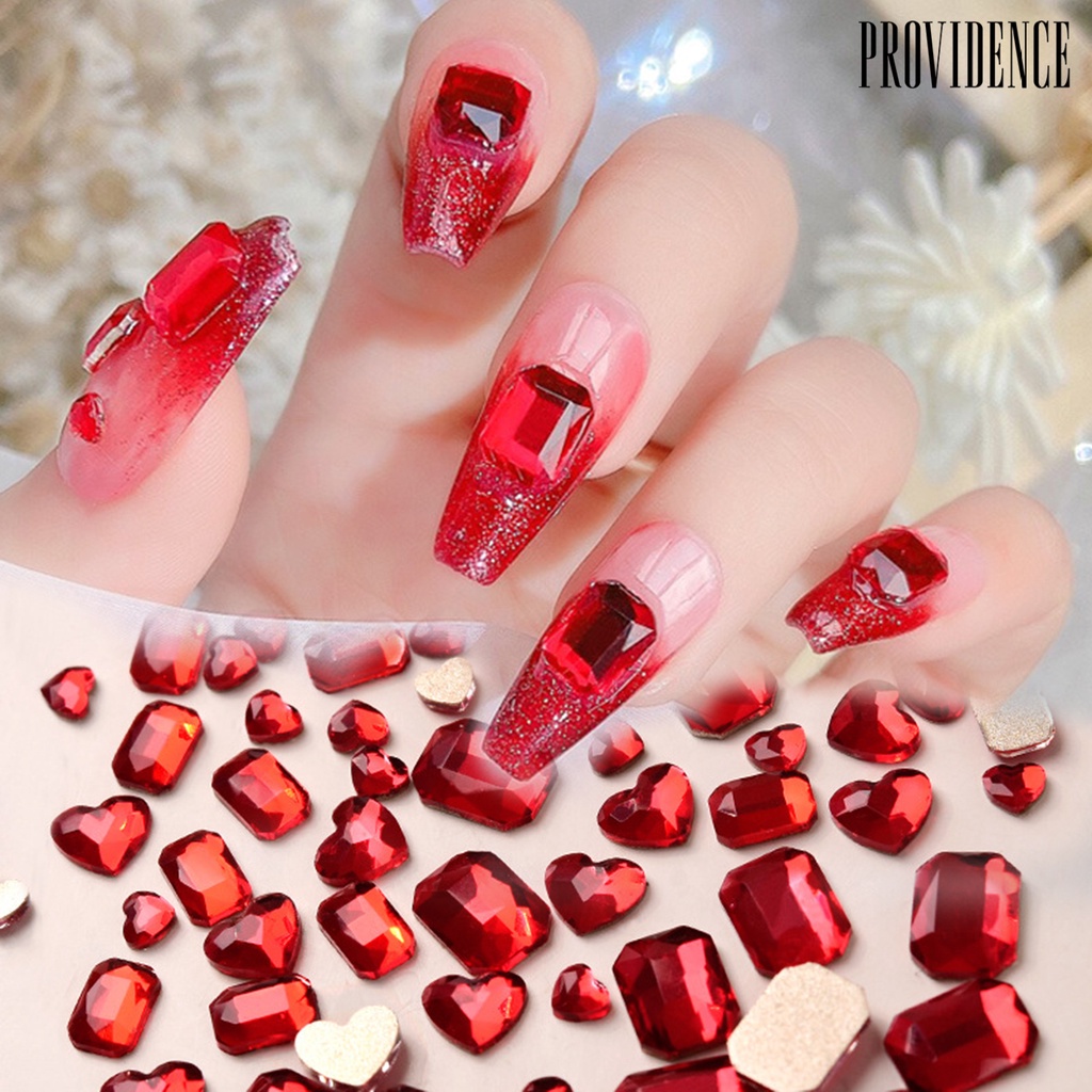 Providence 10Pcs Ornamen Berlian Imitasi 2 Model Untuk Dekorasi Nail Art DIY