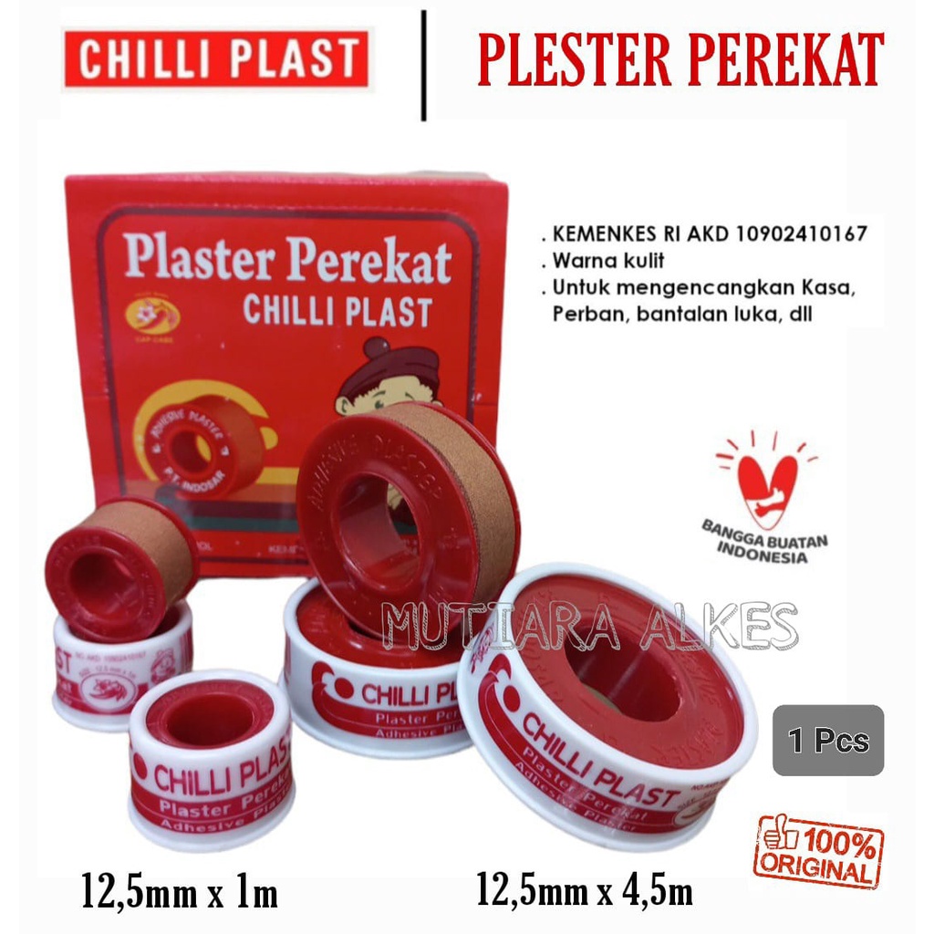 (MUTIARA ALKES)ZINC - Chili Plast - Plester Perekat Rol - Plaster Chiliplast Kain Coklat - Plester Chiliplast - 100% ORIGINAL